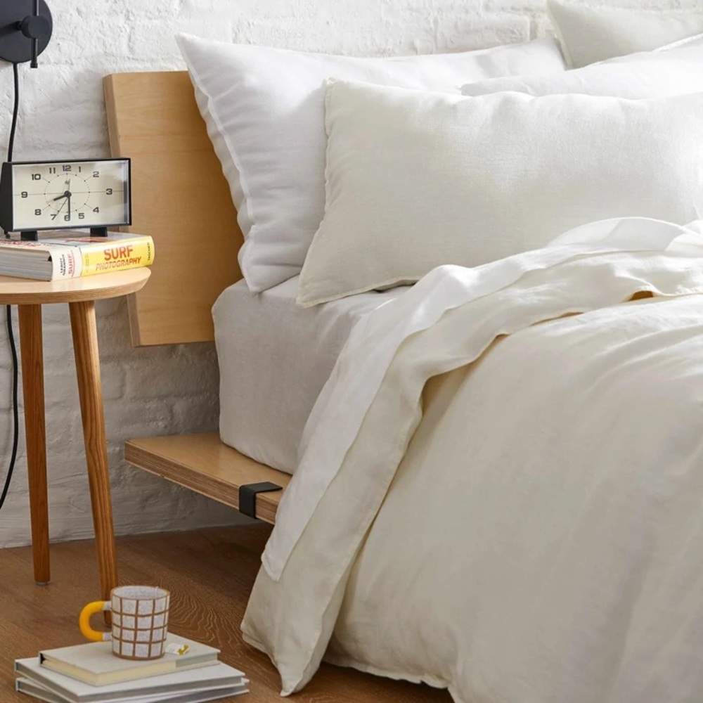 Full/Queen linen duvet cover in cream | Brooklinen NWT